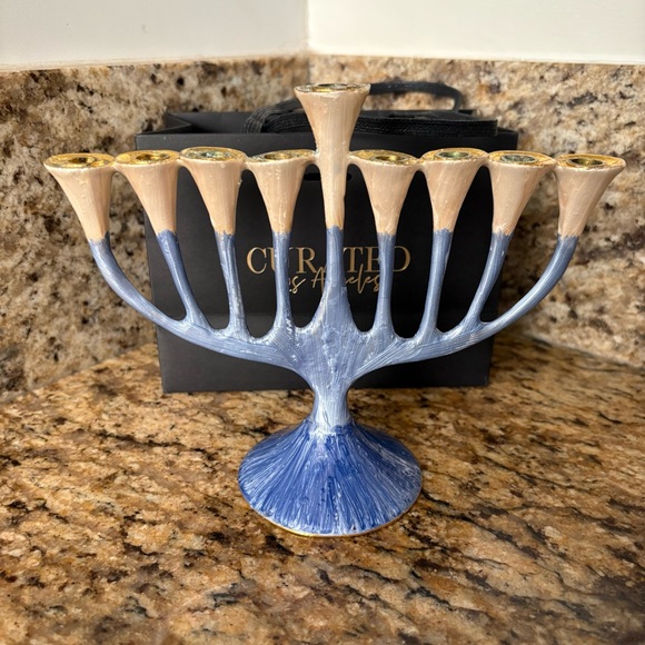 Hanukkah Menorah Enameled -  Includes Original Box - Picture 6 of 8